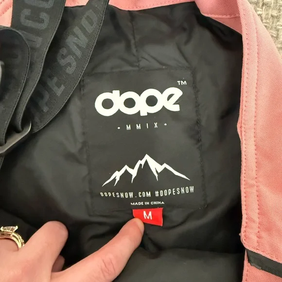 DOPE SNOW Pink Snow Bib Overalls